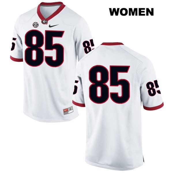 Georgia Bulldogs Women's Cameron Moore #85 NCAA No Name Authentic White Nike Stitched College Football Jersey EOX6856GW
